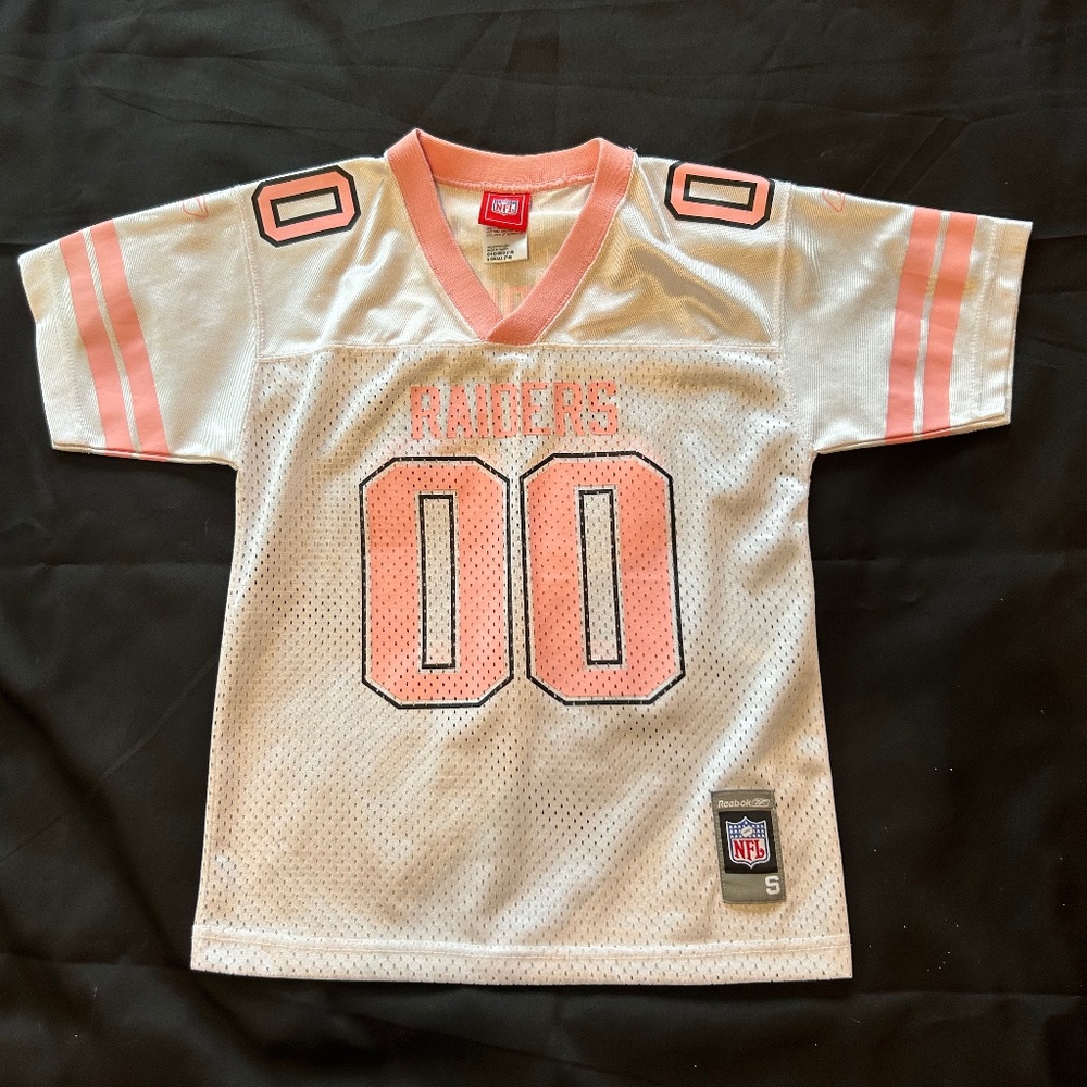 Reebok Pink Raiders Jersey - Officially Licensed NFL Gear in Small